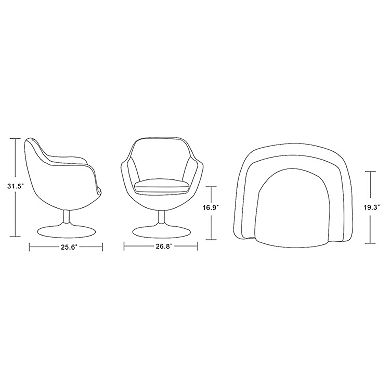 MANHATTAN COMFORT Caisson Swivel Accent Chair 2-piece Set
