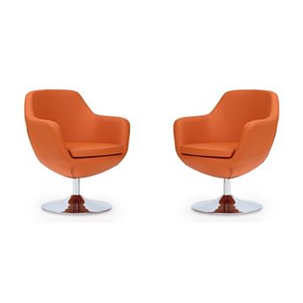 MANHATTAN COMFORT Caisson Swivel Accent Chair 2 pc Set