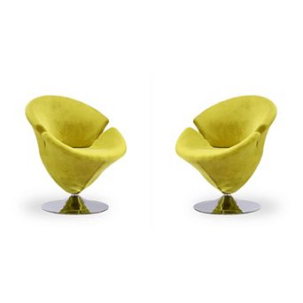 MANHATTAN COMFORT Tulip Swivel Accent Chair 2 pc Set