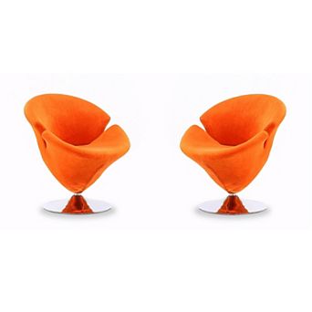 MANHATTAN COMFORT Tulip Swivel Accent Chair 2 pc Set