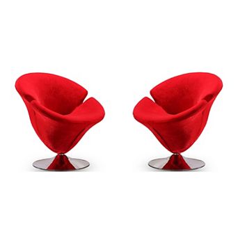 MANHATTAN COMFORT Tulip Swivel Accent Chair 2 pc Set