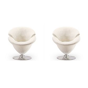 MANHATTAN COMFORT Tulip Swivel Accent Chair 2 pc Set