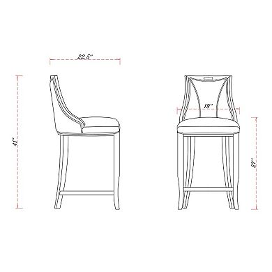 MANHATTAN COMFORT Emperor Bar Stool 3-piece Set