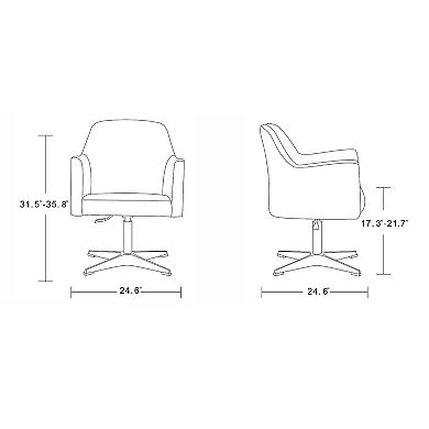 MANHATTAN COMFORT Pelo Adjustable Height Swivel Accent Chair 2-piece Set