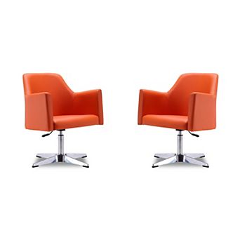 MANHATTAN COMFORT Pelo Adjustable Height Swivel Accent Chair 2 pc Set