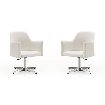 MANHATTAN COMFORT Pelo Adjustable Height Swivel Accent Chair 2 pc Set