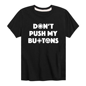 Boys 8-20 Gamer Dont Push My Buttons Graphic Tee