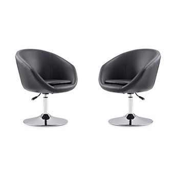 MANHATTAN COMFORT Hopper Swivel Adjustable Height Accent Chair 2 pc Set
