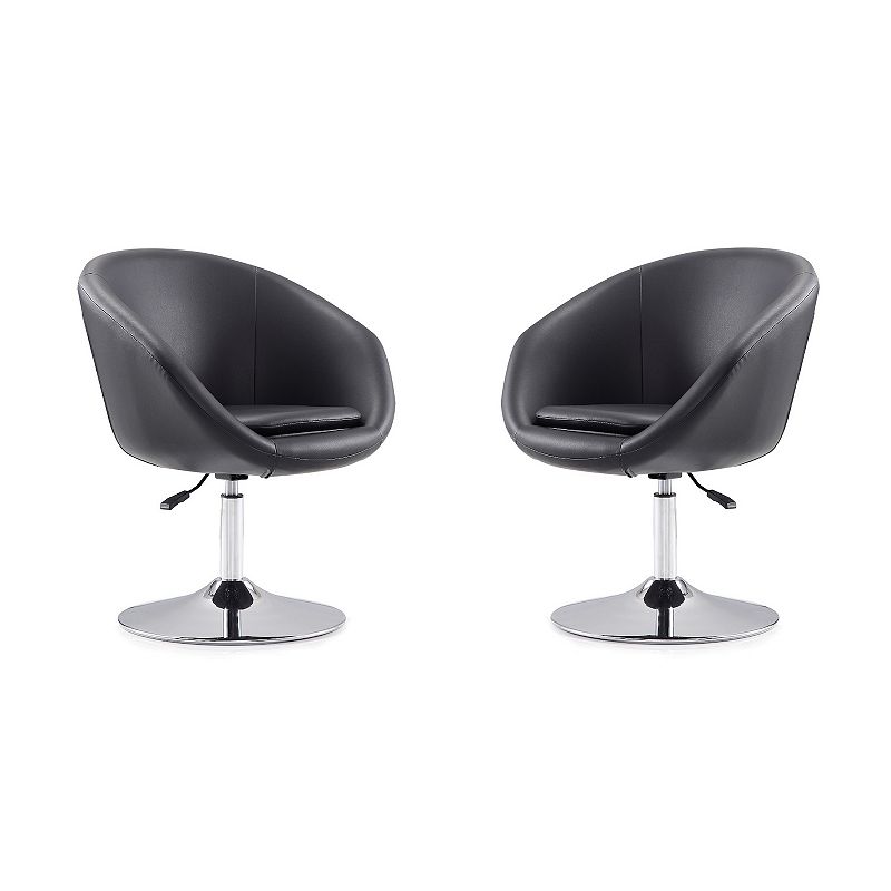 MANHATTAN COMFORT Hopper Swivel Adjustable Height Accent Chair 2-piece Set,