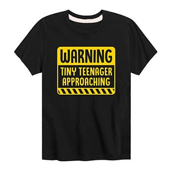 Boys 8-20 Warning Tiny Graphic Teenager Graphic Tee