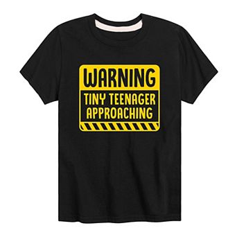 Boys 8-20 Warning Tiny Graphic Teenager Graphic Tee