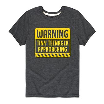 Boys 8-20 Warning Tiny Graphic Teenager Graphic Tee
