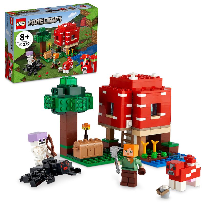 LEGO Minecraft The Mushroom House 21179 Building Kit (272 Pieces), Multicol