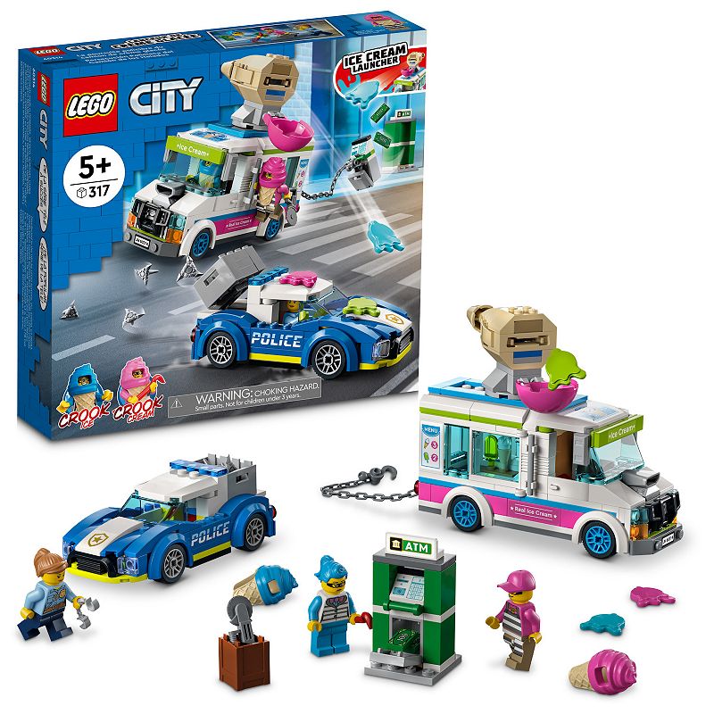LEGO City Ice Cream Truck Police Chase 60314 Building Kit (317 Pieces), Mul