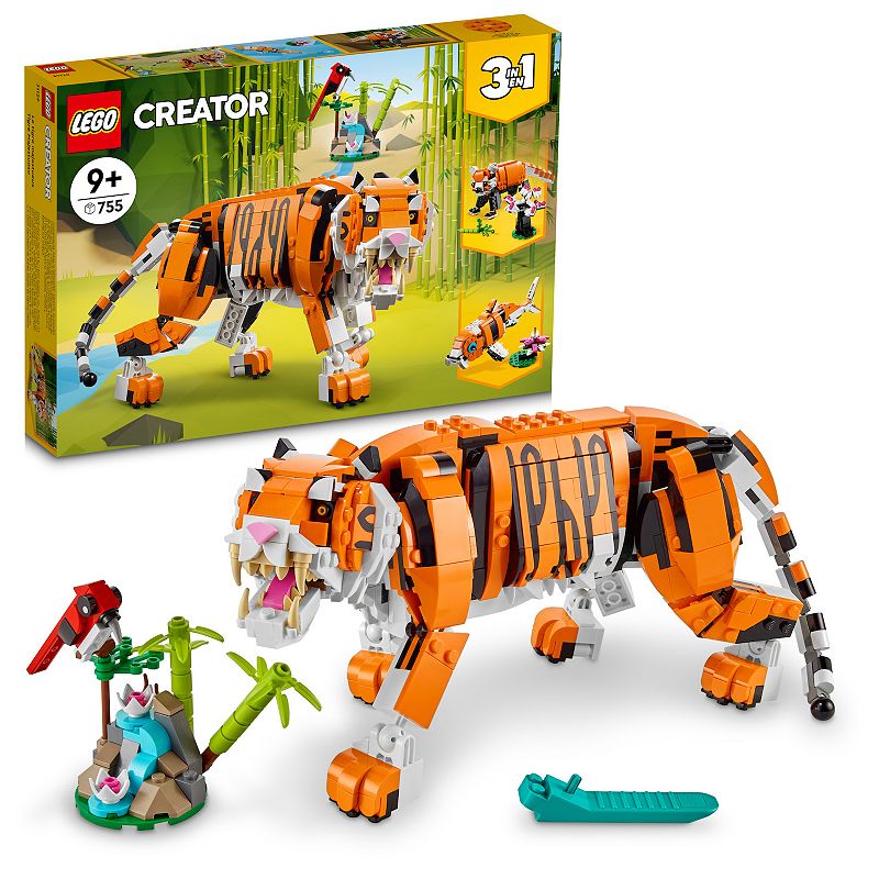 LEGO Creator 3-in-1 Majestic Tiger 31129 Building Kit (755 Pieces), Multico