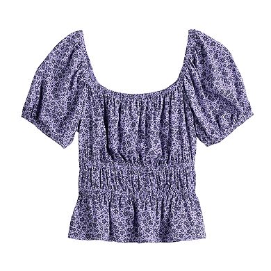 Juniors' SO® Ruffled Double Cinched Waist Top