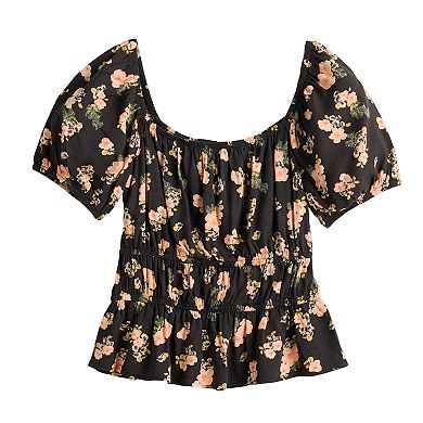 Juniors' SO® Ruffled Double Cinched Waist Top