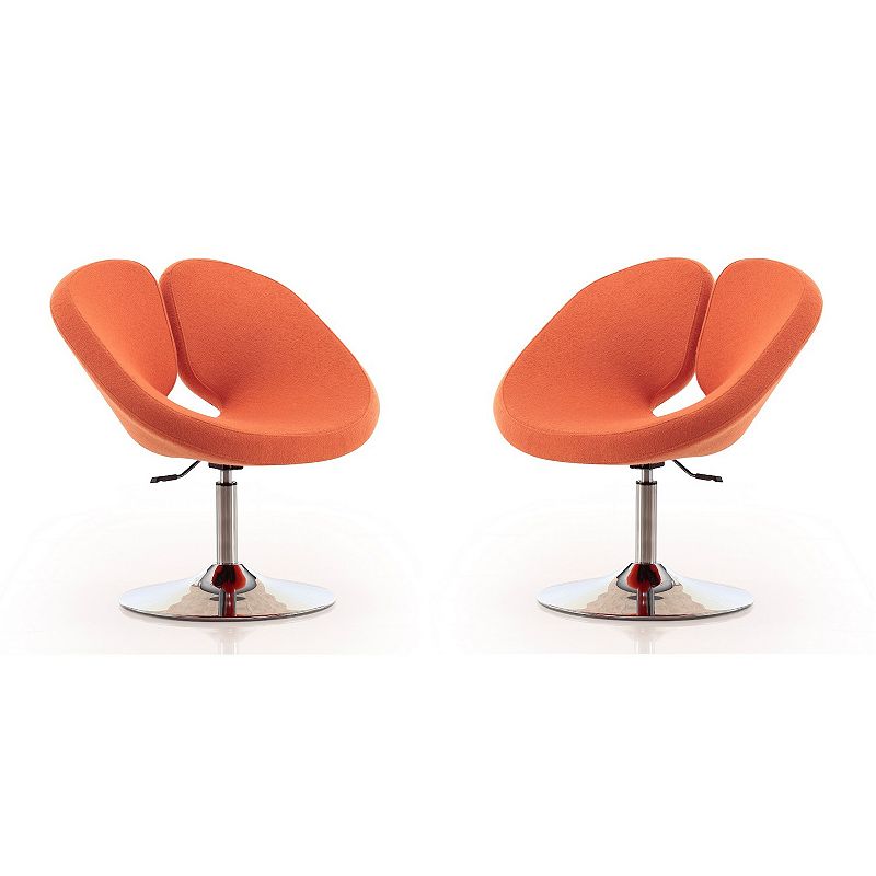 MANHATTAN COMFORT Perch Adjustable Accent Chair 2-piece Set, Orange