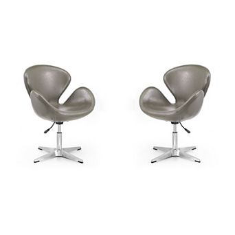MANHATTAN COMFORT Adjustable Swivel Accent Chair 2 pc Set
