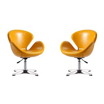MANHATTAN COMFORT Adjustable Swivel Accent Chair 2 pc Set