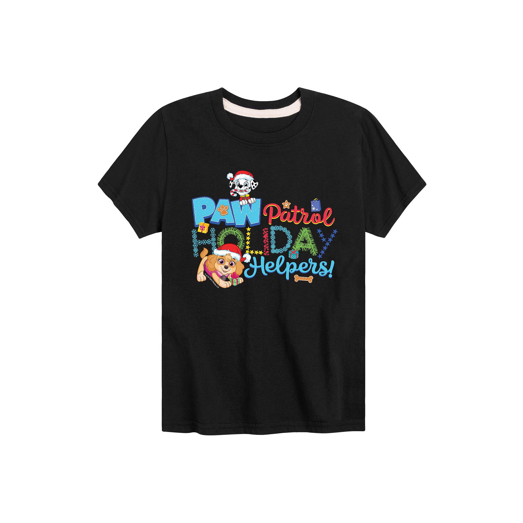 Boys 8-20 PAW Patrol Holiday Helpers Tee, Boys, Size: Small, Black
