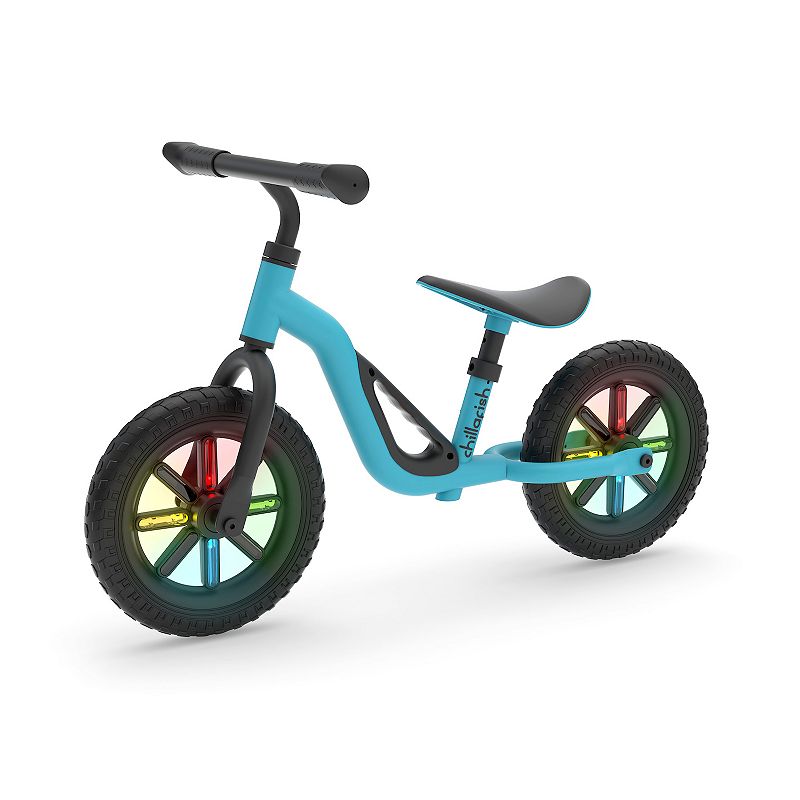 Chillafish Charlie Glow lightweight Balance Bike with Light-Up Wheels, Blu