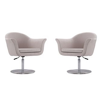MANHATTAN COMFORT Voyager Swivel Adjustable Accent Chair 2 pc Set
