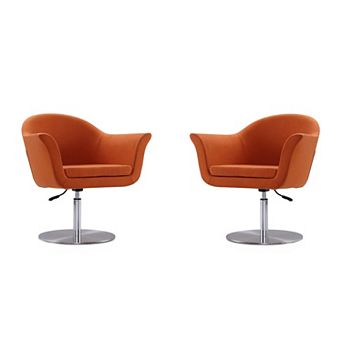 MANHATTAN COMFORT Voyager Swivel Adjustable Accent Chair 2 pc Set