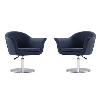 MANHATTAN COMFORT Voyager Swivel Adjustable Accent Chair 2 pc Set