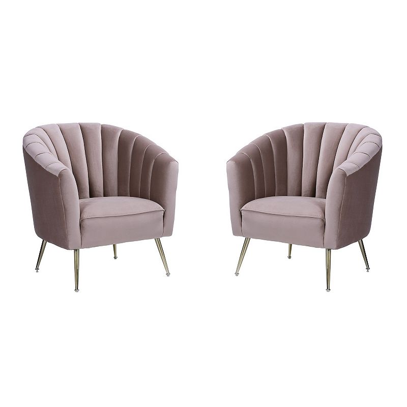 MANHATTAN COMFORT Rosemont Accent Chair 2-piece Set, Pink