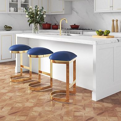 MANHATTAN COMFORT Aura Faux-Leather Bar Stool 2-Piece Set
