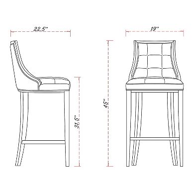 MANHATTAN COMFORT Fifth Avenue Bar Stool 2-piece Set
