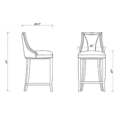 MANHATTAN COMFORT Emperor Bar Stool 2-piece Set