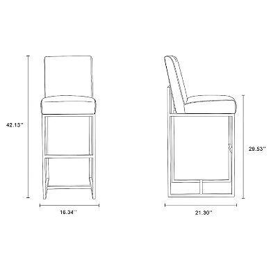 MANHATTAN COMFORT Element Faux Leather Bar Stool 2-piece Set