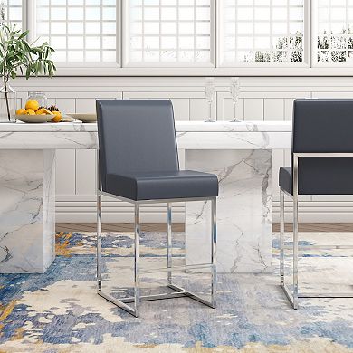 MANHATTAN COMFORT Element Faux Leather Bar Stool 2-piece Set