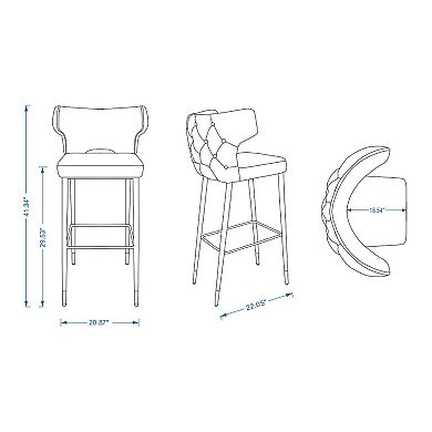 MANHATTAN COMFORT Holguin Bar Stool 2-piece Set