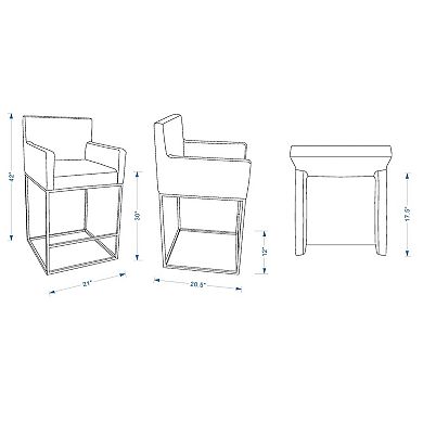 MANHATTAN COMFORT Ambassador Bar Stool 2-piece Set