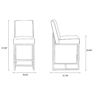 MANHATTAN COMFORT Element Faux Leather Counter Stool 2-piece Set