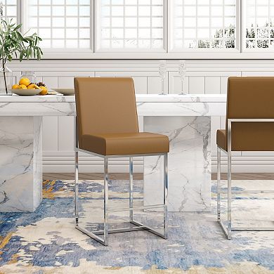 MANHATTAN COMFORT Element Faux Leather Counter Stool 2-piece Set