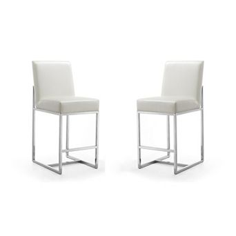 MANHATTAN COMFORT Element Faux Leather Counter Stool 2 pc Set