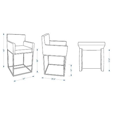 MANHATTAN COMFORT Ambassador Bar Stool 3-piece Set