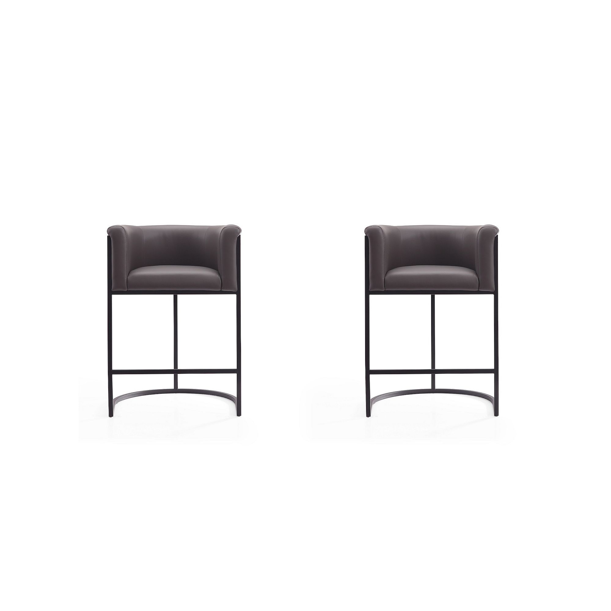 MANHATTAN COMFORT Cosmopolitan Counter Stool 2-piece Set, Pebble Black