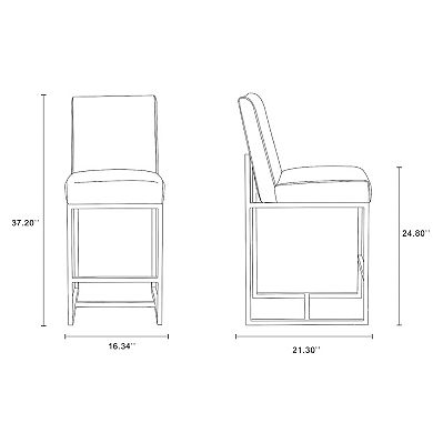 MANHATTAN COMFORT Element Faux Leather Counter Stool 3-piece Set