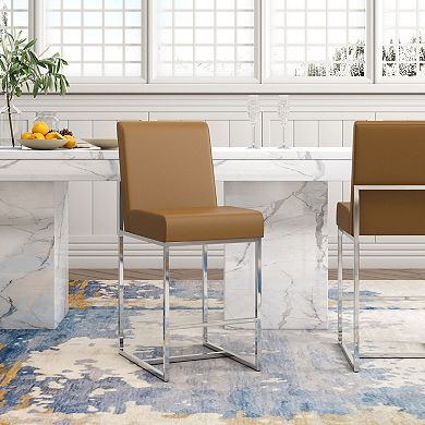 MANHATTAN COMFORT Element Faux Leather Counter Stool 3-piece Set