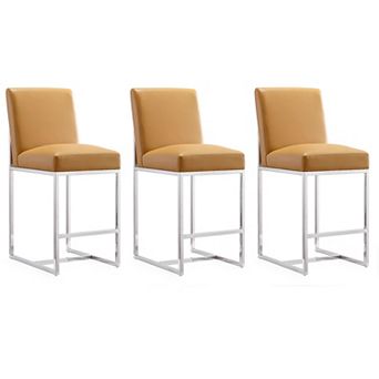 MANHATTAN COMFORT Element Faux Leather Counter Stool 3 pc Set