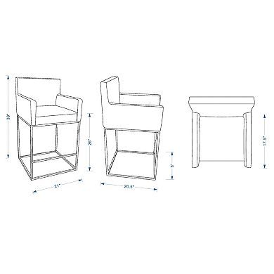 MANHATTAN COMFORT Ambassador Counter Stool 2-piece Set