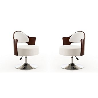 MANHATTAN COMFORT Bopper Adjustable Height Swivel Accent Chair 2 pc Set