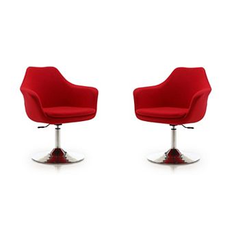 MANHATTAN COMFORT Kinsey Adjustable Height Swivel Accent Chair 2 pc Set