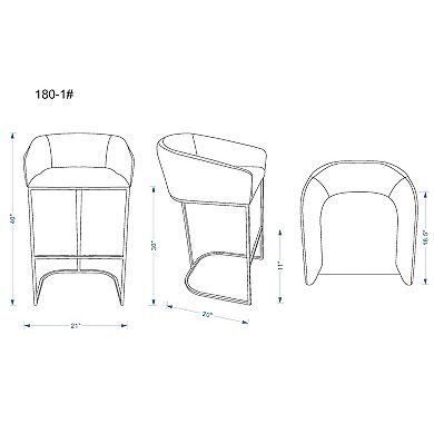 MANHATTAN COMFORT Louvre Bar Stool 2-piece Set