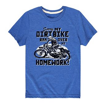 Boys 8-20 My Dirt Bike Homework Graphic Tee